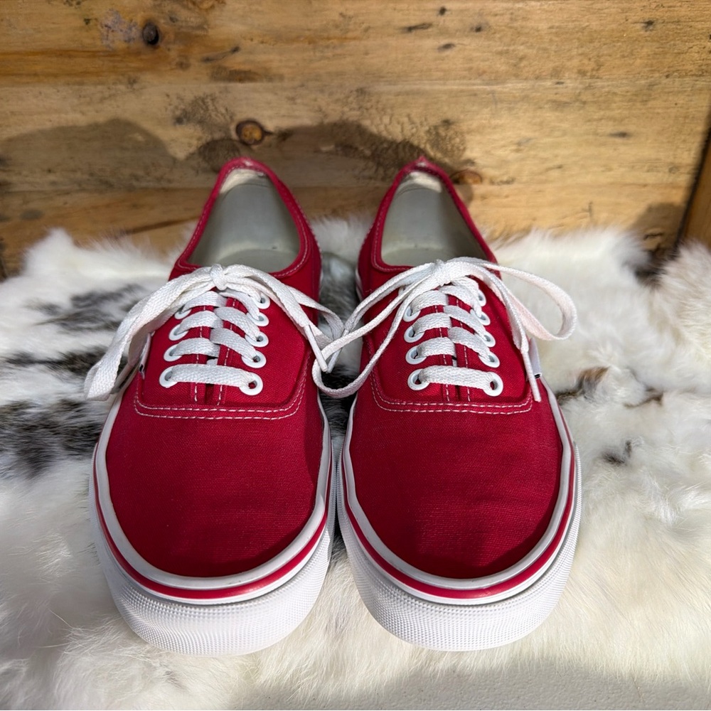 Vans Red and White Sneakers - Picture 2 of 10